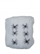 Toile d'araignée blanche avec araignées 100 g Halloween accessoire
