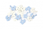 Deguisement 24 Confettis de table landau bébé bleu et blanc 10 g Cotillons et Confettis