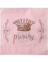 Deguisement 20 Serviettes en papier Princesse Rose 33 x 33 cm 