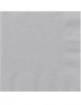 Deguisement 20 Petites serviettes en papier argentées 25 x 25 cm 