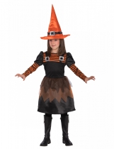 Deguisement Déguisement mignonne petite sorcière orange fille Halloween Enfants