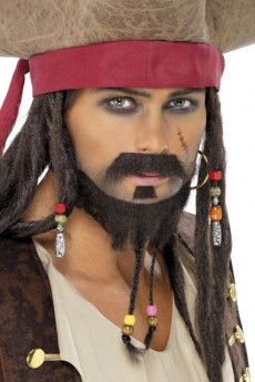 Set Barbe Pirate Marron accessoire