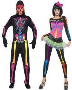 Couple Squelette Neon costume