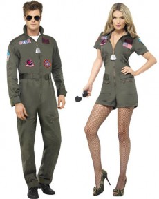 Couple Pilote de Chasse Topgun costume