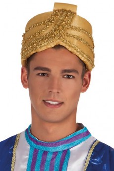Turban Sultan Satin Doré accessoire