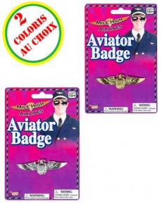 Badge Aviateur Argent accessoire
