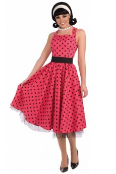 Robe Années 50 A Pois Rouge costume