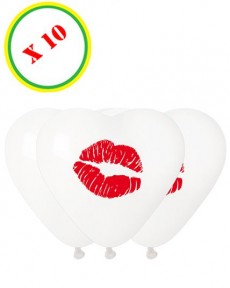 Sachet De 10 Ballons Lèvres Rouges accessoire