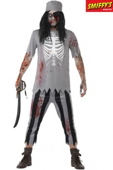 Déguisement Zombie Pirate Gris costume