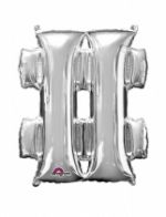 Ballon aluminium géant Symbole # argent 83 cm