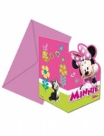 6 Invitations + enveloppes Minnie Happy