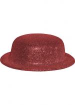Chapeau Melon Paillette Rouge accessoire