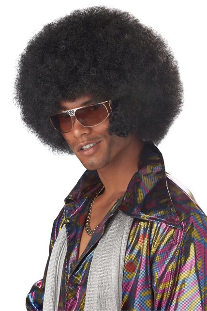 Perruque Afro Noir 115 Grammes - Perruques Hommes Le Deguisement.com