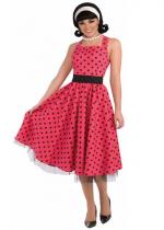 Robe Années 50 A Pois Rouge costume