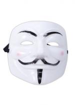 Deguisement Masque Anonymous Blanc Pvc 