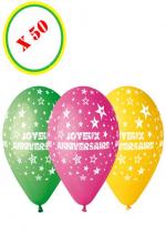 Sachet De 50 Ballons Joyeux Anniversaire accessoire