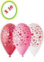 Sachet De 10 Ballons Coeur Coloris Assortis accessoire