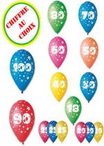 10 Ballons Métallisés Nombre Au Choix accessoire