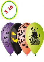 10 Ballons Halloween Décorés Diamètre 30 Cm accessoire
