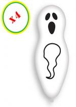 Sachet 4 Ballons Blanc Halloween Forme Fantôme accessoire