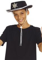 Chapeau Cow Boy Shérif Enfant Noir accessoire