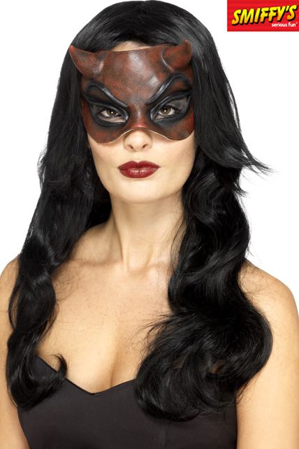 Masque De Bal Masqué Diable Latex - Masque Halloween Le Deguisement.com