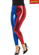 Legging Arlequin Cosplay Bleu Et Rouge costume