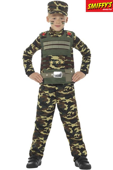 Garçons Armée Costume Déguisement Soldat Costume uniforme militaire Kids Camo