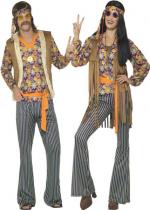 Couple Chanteur Hippie Années 60 costume