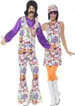 Couple Hippie Cool Années 60 costume