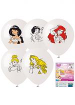 Deguisement Kit 5 Ballons Princesses À Colorier Et 3 Feutres 