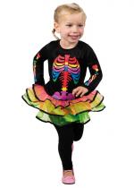Déguisement Enfant Fille Squelette Multicolore costume