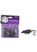Sachet De 4 Petits Rats Pvc Noir accessoire