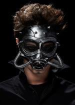 Masque A Gaz Futuriste En Pvc Imitation Métal accessoire