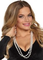 Collier Double Rangée Perles Blanc 85Cm accessoire