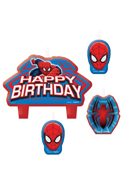 Lot De 4 Bougies Spiderman - Articles de fête Bougies et Lampions Le  Deguisement.com