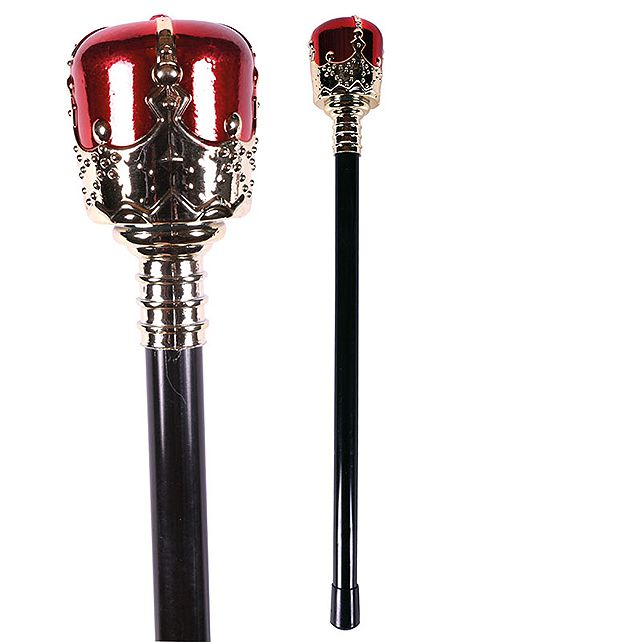 Sceptre de roi bâton de régent 107 cm Canne de noble renaissance baguette baroque sceptre rococo bâton accessoire carnaval déguisement accessoire 
