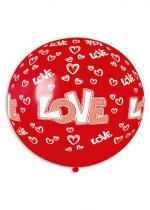Sachet 1 Ballon Rouge Cœurs Et Love Blanc accessoire