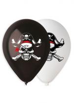 Sachet 10 Ballons Motif Pirate, 5 Blancs et 5 Noirs accessoire