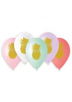 Sachet De 5 Ballons Ananas Gold accessoire