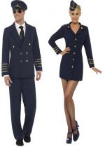 Couple Pilote Avion de Ligne costume
