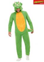 Combinaison De Dinosaure Vert Avec Capuche costume