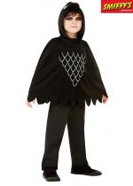 Poncho Enfant Corbeau Effrayant Noir À Capuche costume