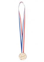 6 Médailles Gagnant Sur Ruban Tricolore accessoire