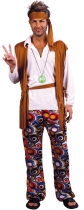 Deguisement Déguisement hippie marron et blanc homme Homme