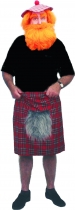 Deguisement Kilt écossais avec fourrure adulte 