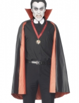 Cape réversible vampire rouge ou noire homme Halloween accessoire