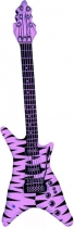Deguisement Guitare rock gonflable rose fluo adulte 