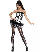 Déguisement squelette sexyfemme avec tutu Halloween 