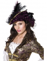 Deguisement Chapeau violet pirate femme 